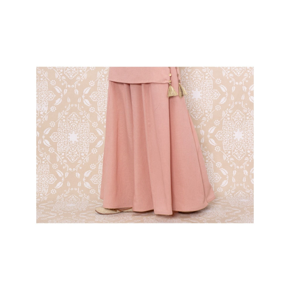 Inej Pink Sharara Suit with Metal Sequence (Set of 2)