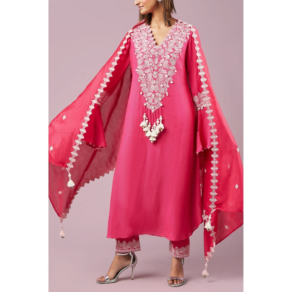 Inej Pink Booti Dupatta