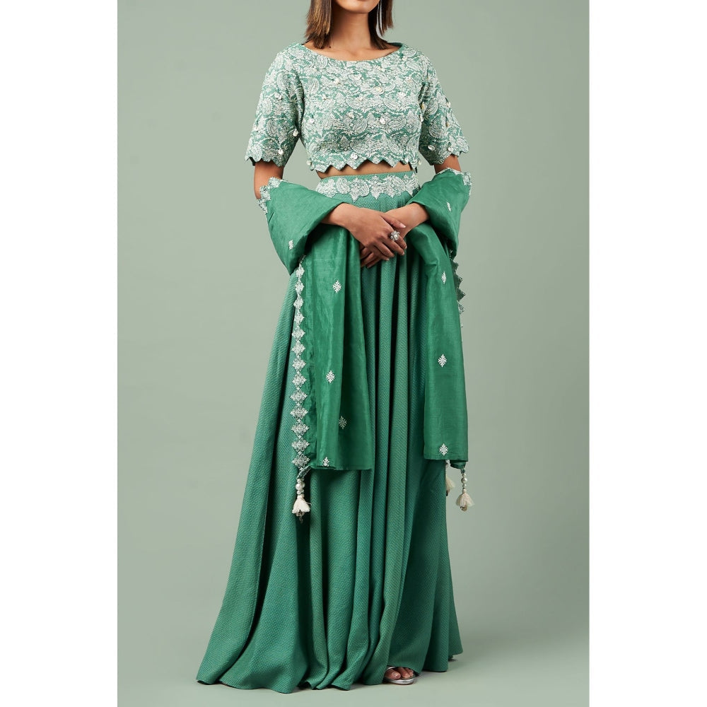 Inej Tassel & Shell Coin Lehenga (Set of 2)