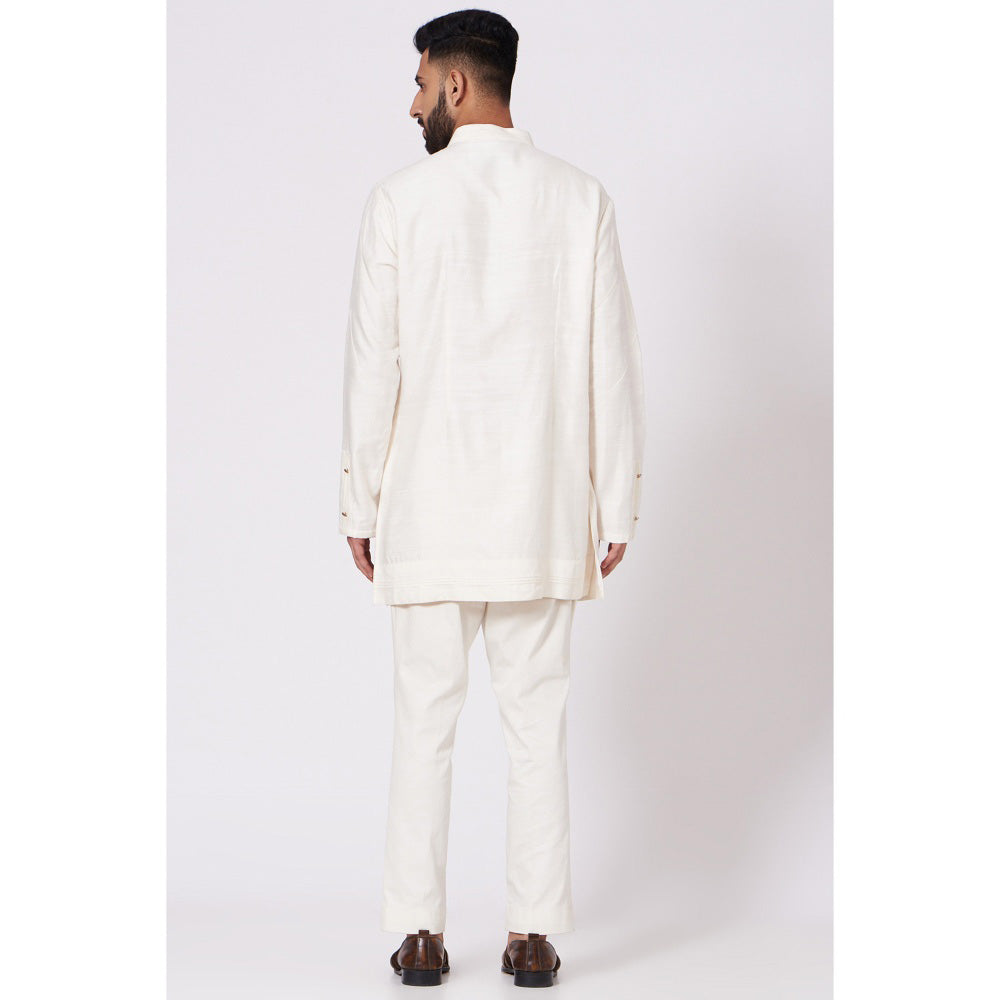 Jatin Malik Ivory Short Kurta (Set of 2)