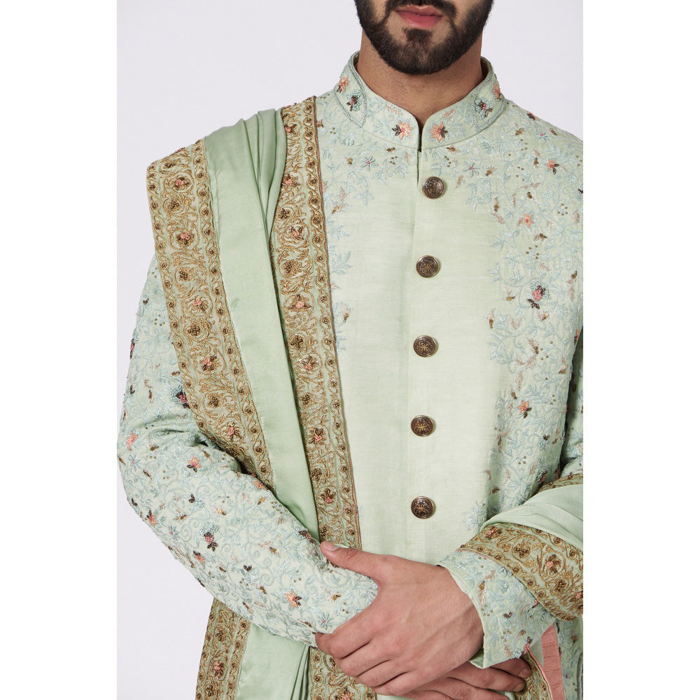 Jatin Malik The Duckegg Hint Sherwani (Set of 4)