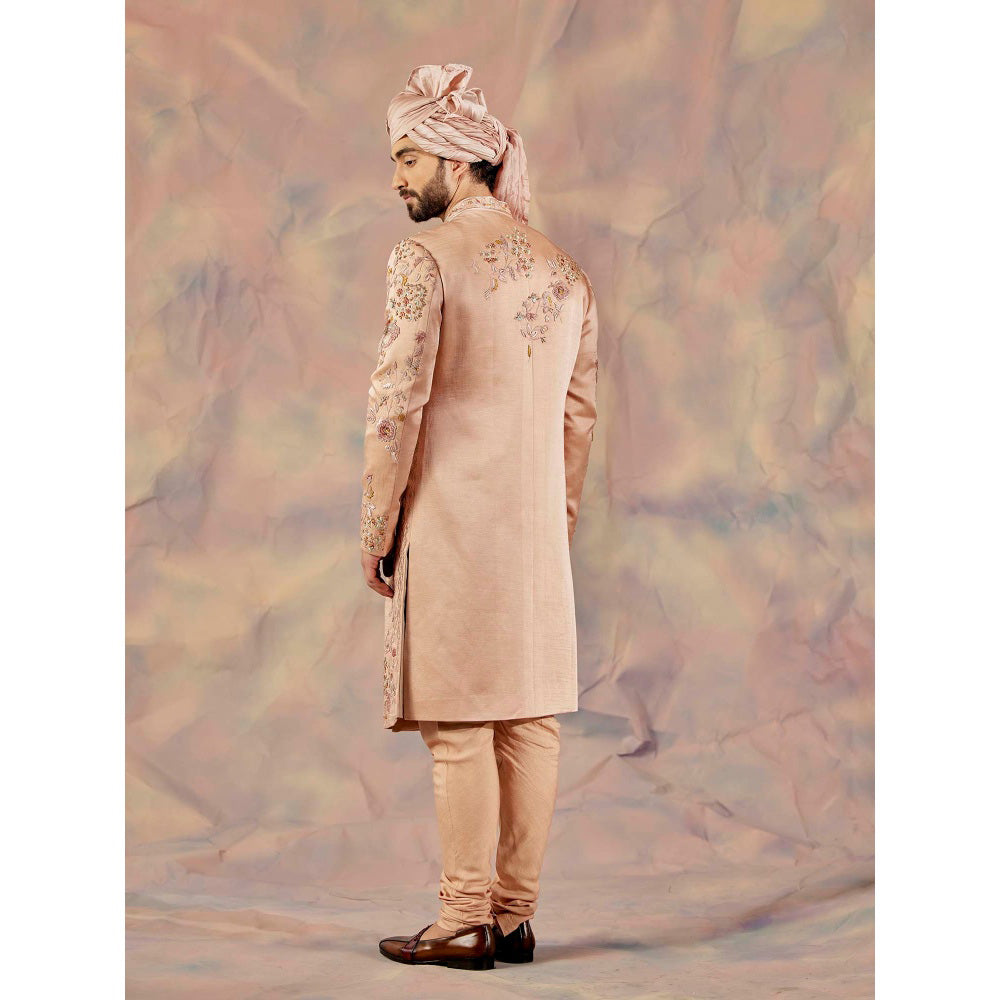 Jatin Malik Gold Sante Sherwani (Set of 4)