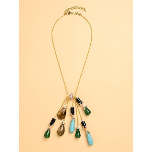 Joules By Radhika Gem Shower Lariat Necklace