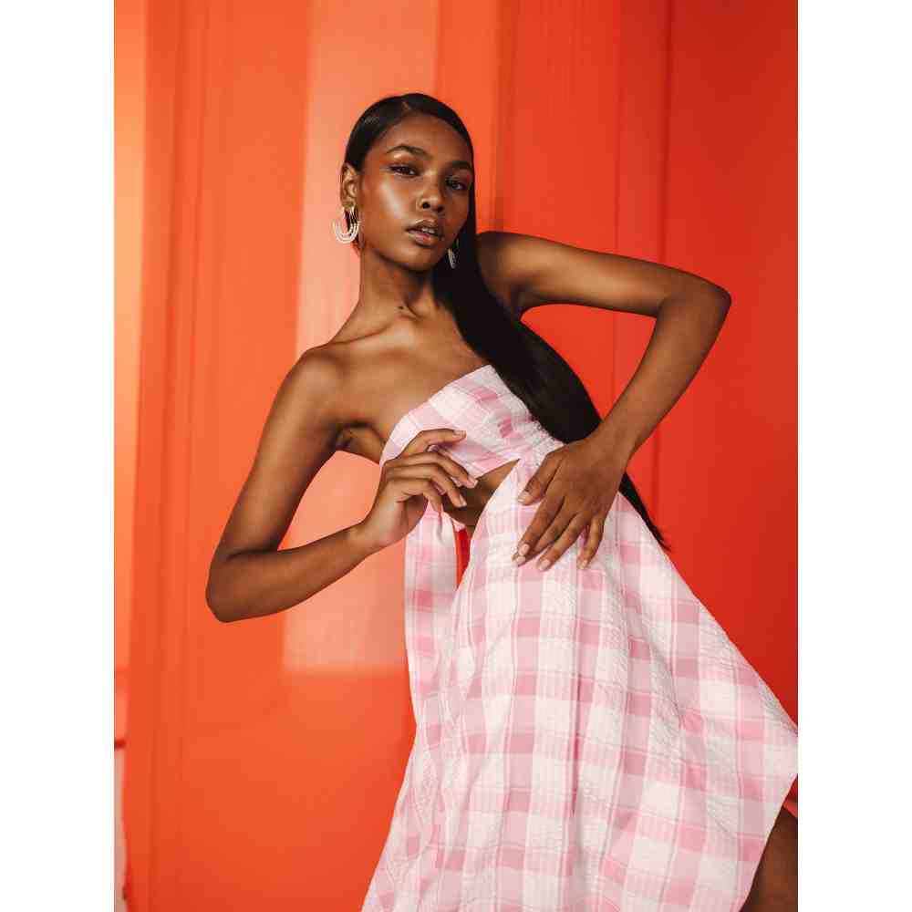 JULY ISSUE Pink Zane Long Dress