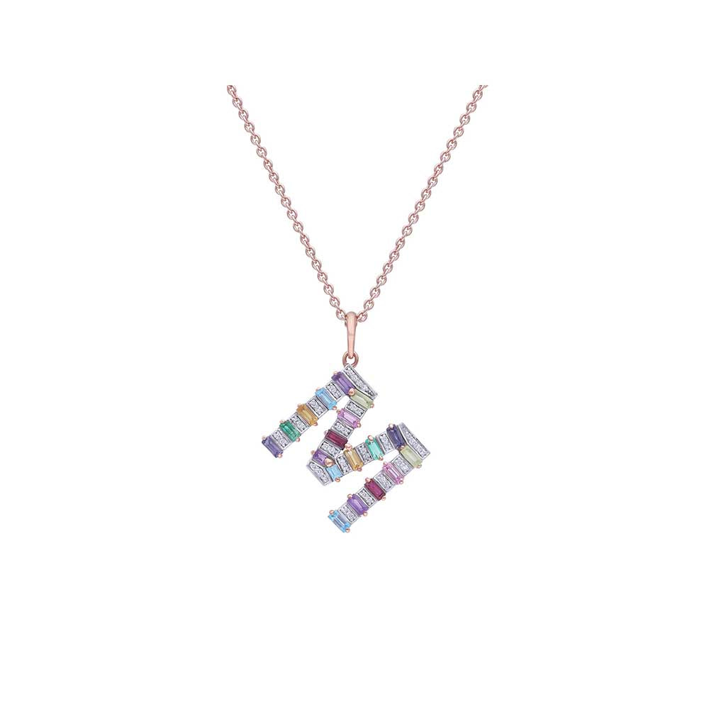 Kaj Fine Jewellery Small Personalised Multicoloured Initial Pendant i