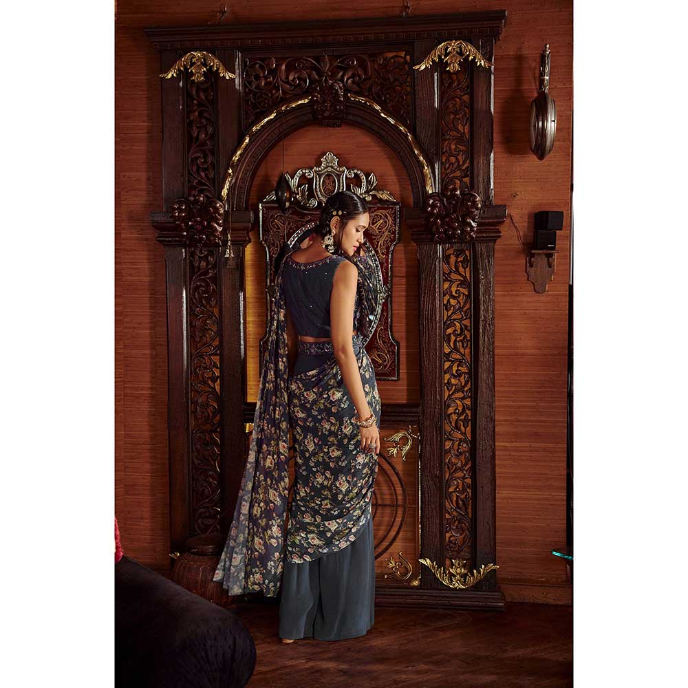 KALISTA Saisha Pre-Draped Pant Saree with Stitched