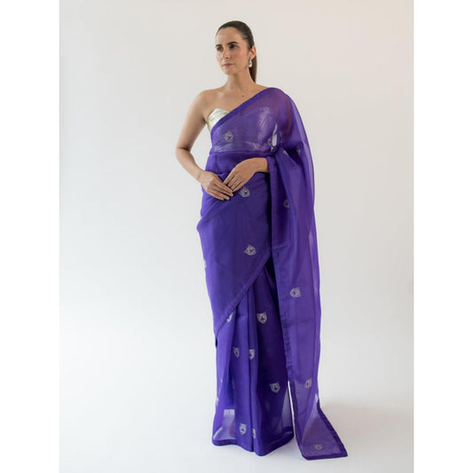 KAPARDARA Royal Purple Sumatran Hand Crafted Saree