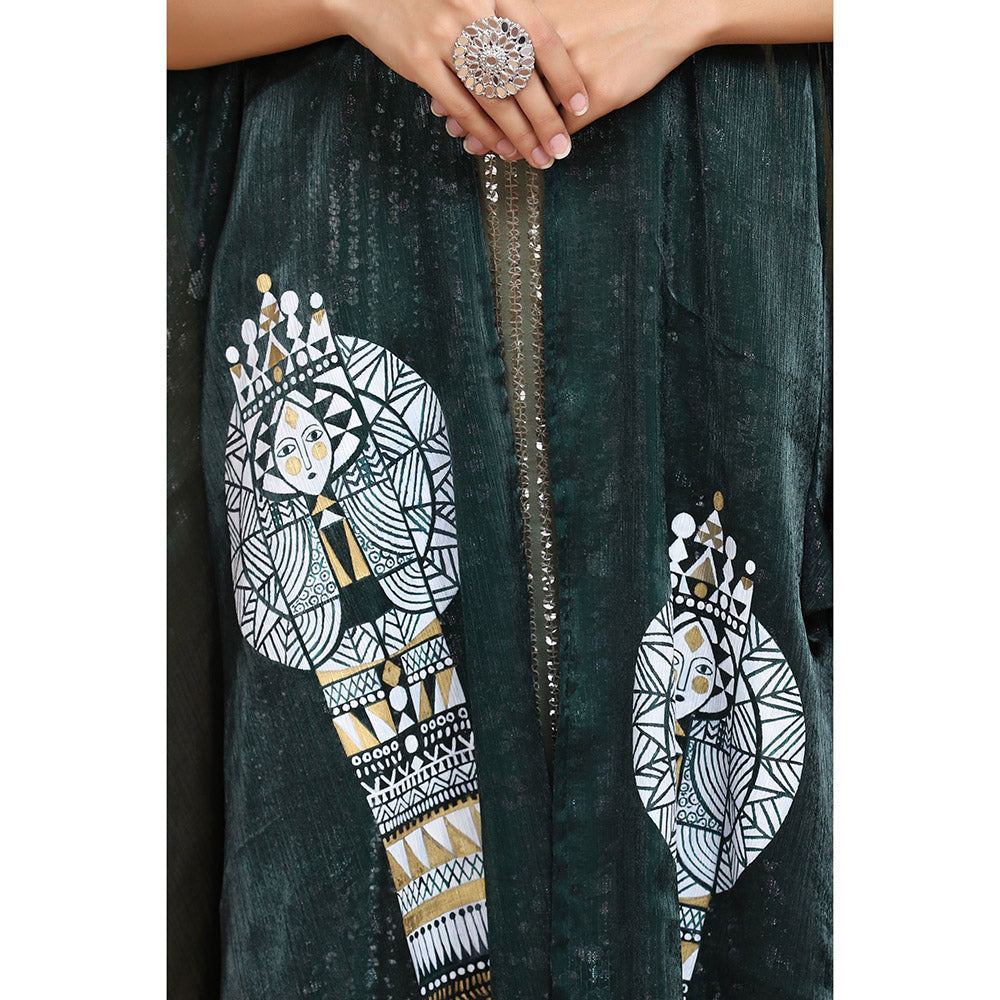 Arpita Sulakshana Emerald Green Cheap Thrills Top Pant with Cape (Set of 3)