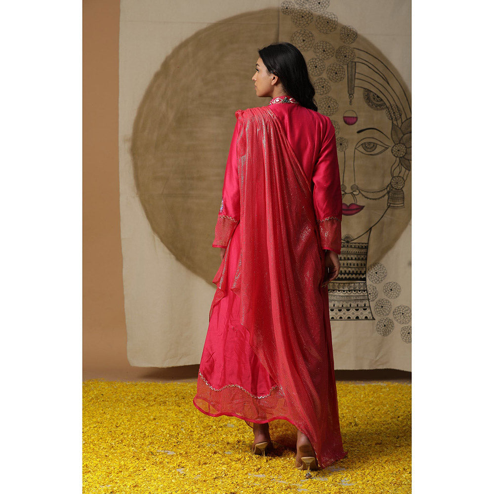 Arpita Sulakshana Dusty Red Cowl Drape Maxi