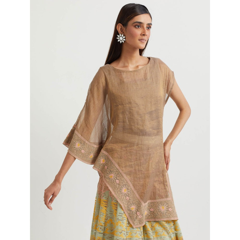 KAVITA BHARTIA Floral Cape with Sharara in Multi-Color (Set of 3)