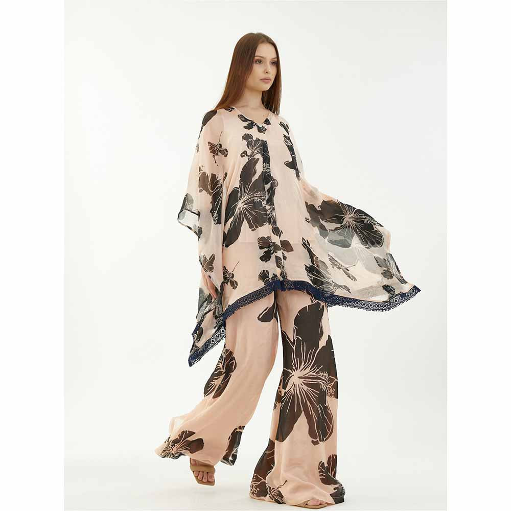 KoAi Pink and Black Floral Pants