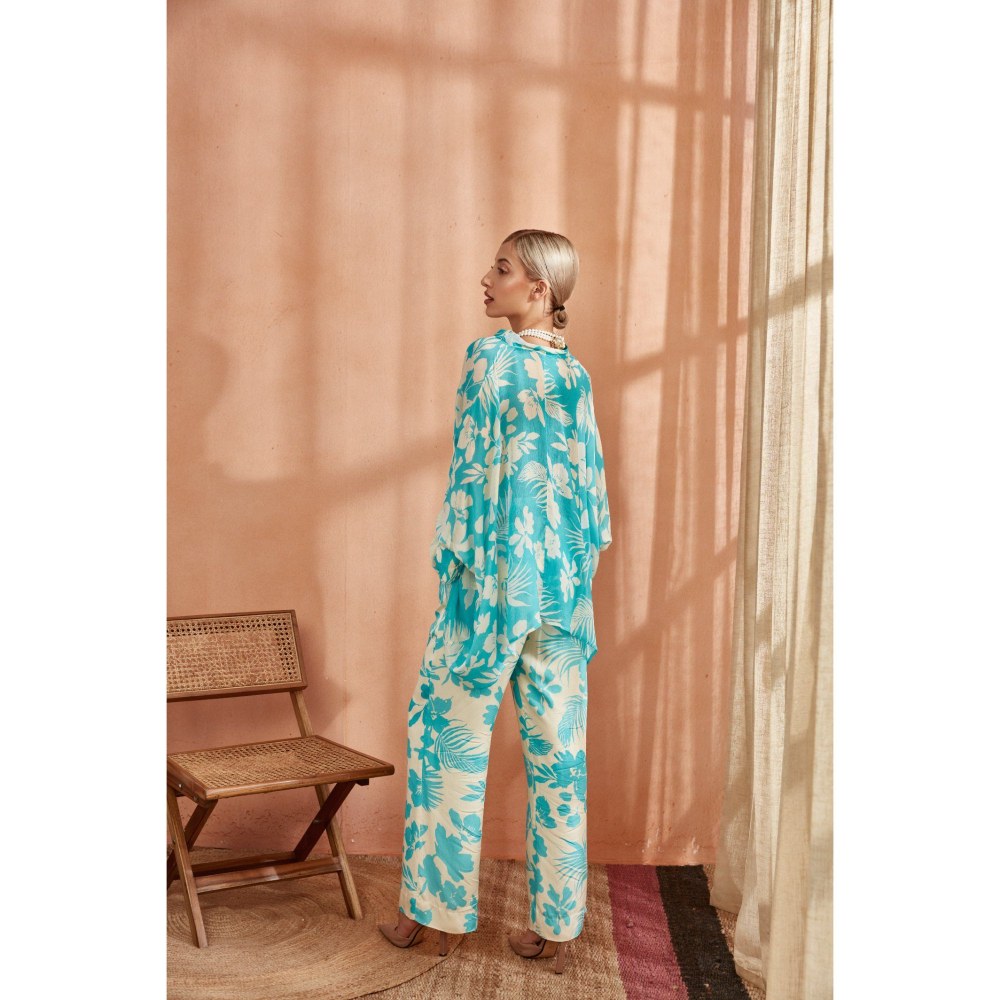 Label Deepika Nagpal Amyra Co-Ord Ocean Blue (Set of 2)