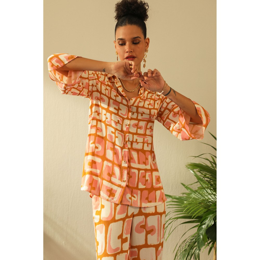 Label Deepika Nagpal Eva Ochre Co-ord (Set of 2)