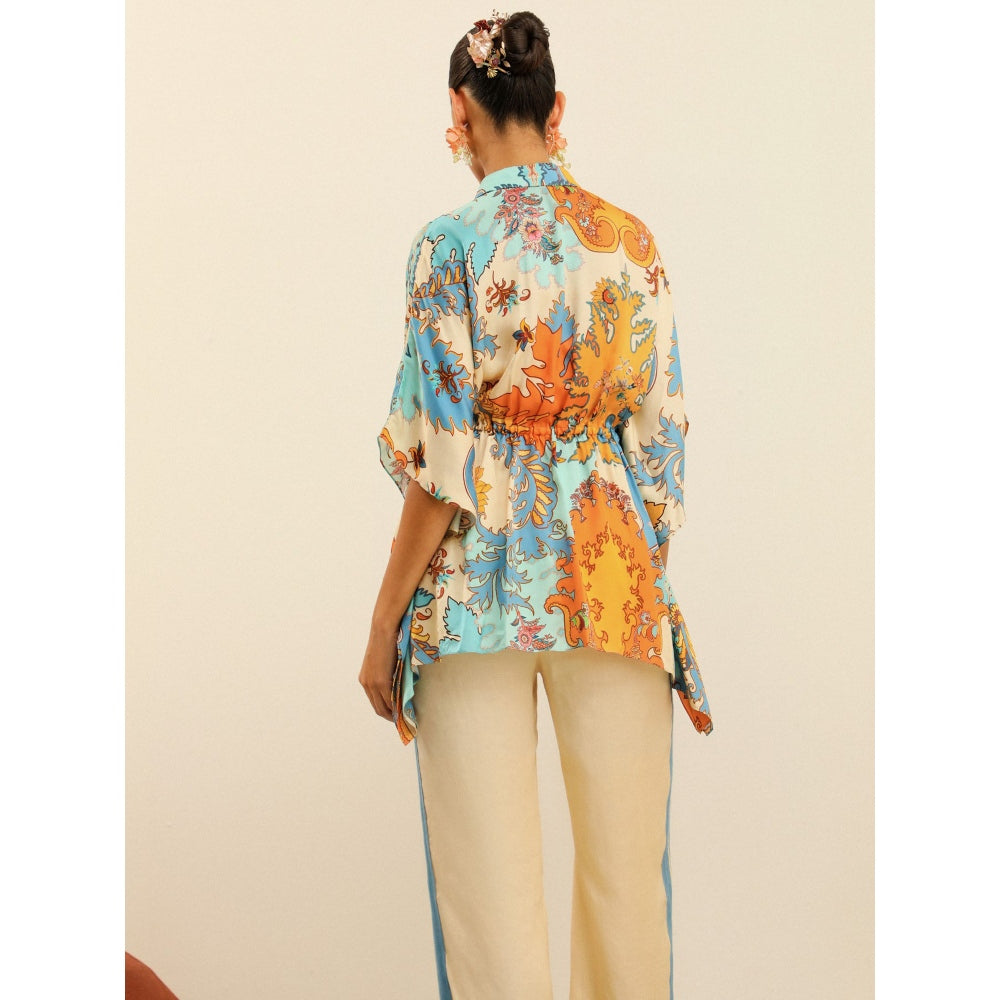 Label Deepika Nagpal Blue Serena Co-ord -Marine (Set of 2)