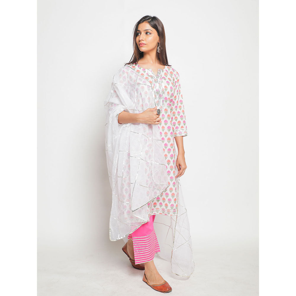 Maison Shefali Guldastan Gulabo Pant & Kurta (Set of 3)
