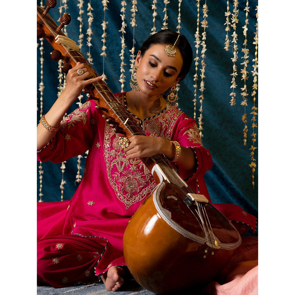 Maison Shefali Gulaab Kurta (Set of 3)