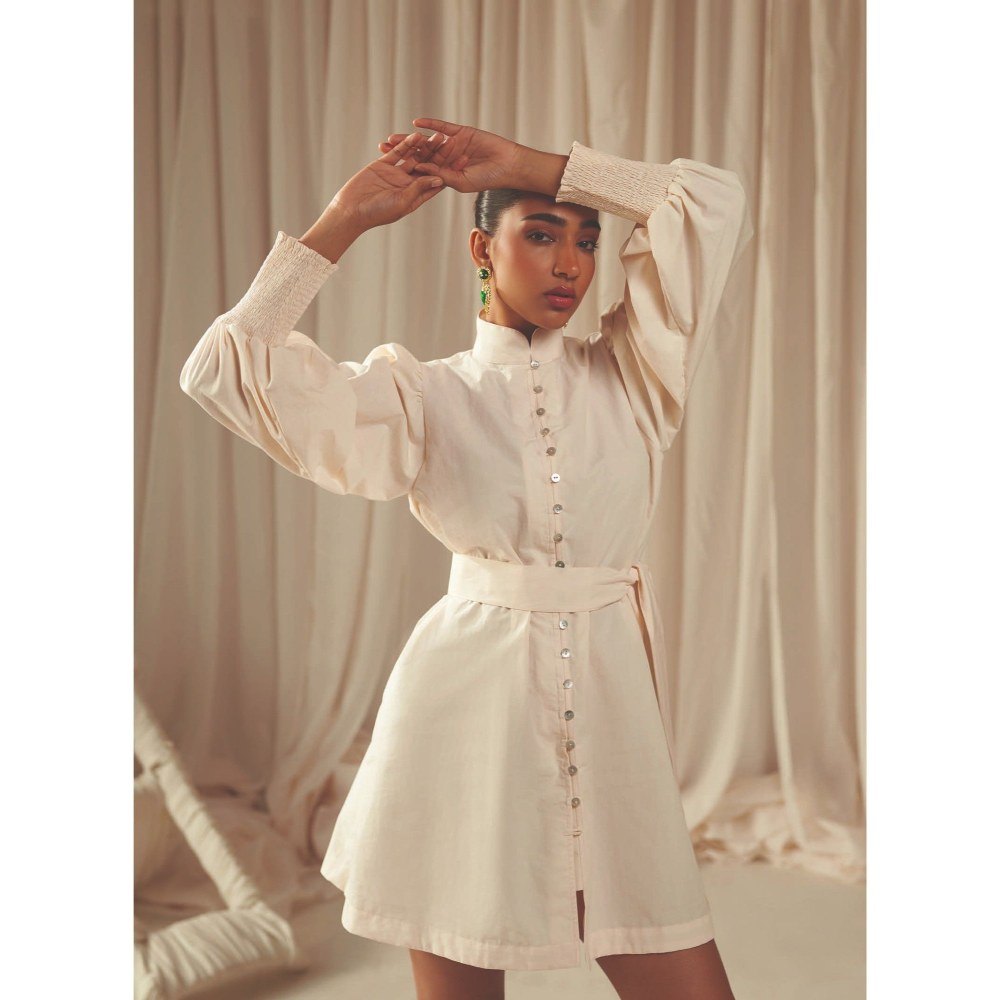 MALIE A Line Cream Ella Dress