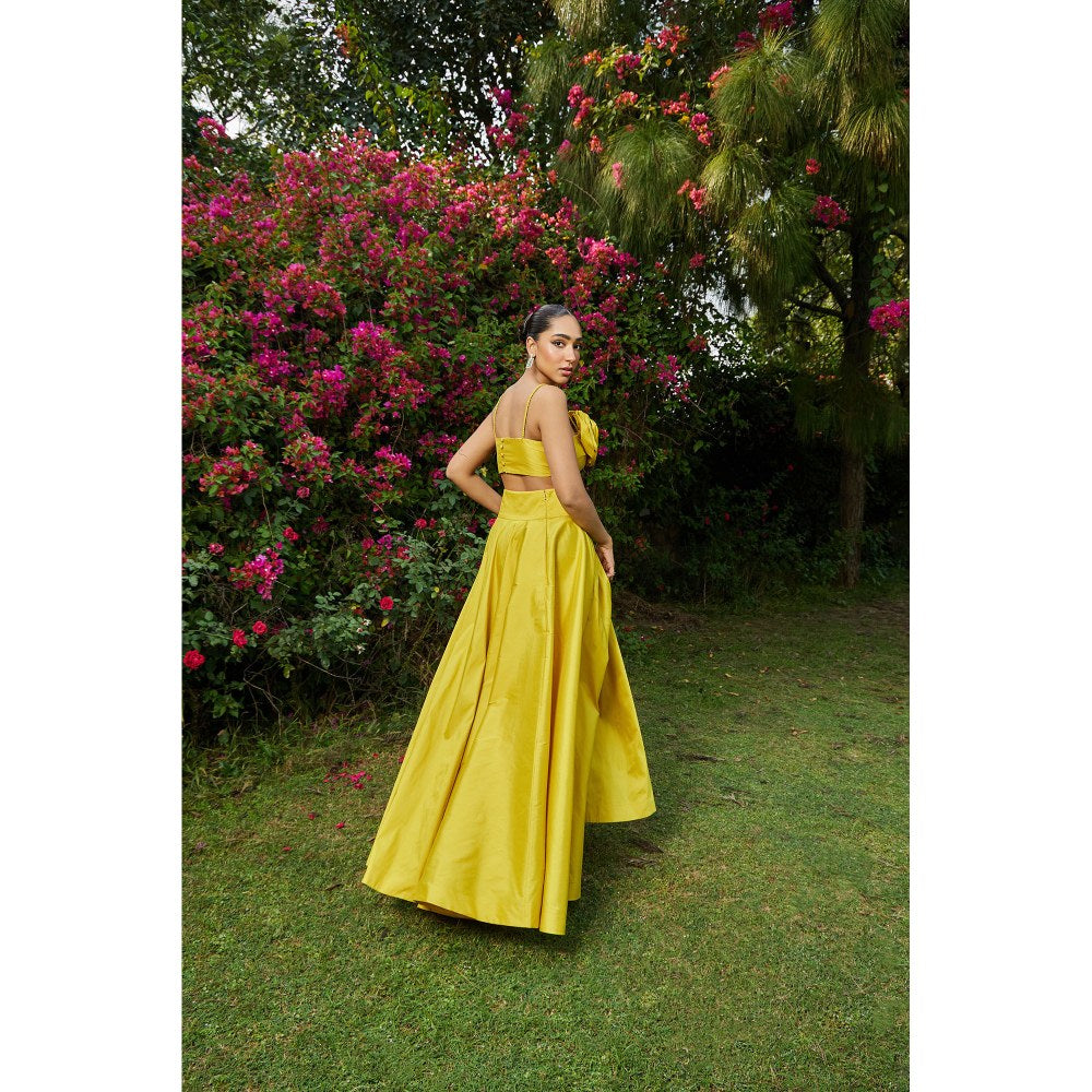 MALIE Full Length Yellow 'Pheonix Skirt