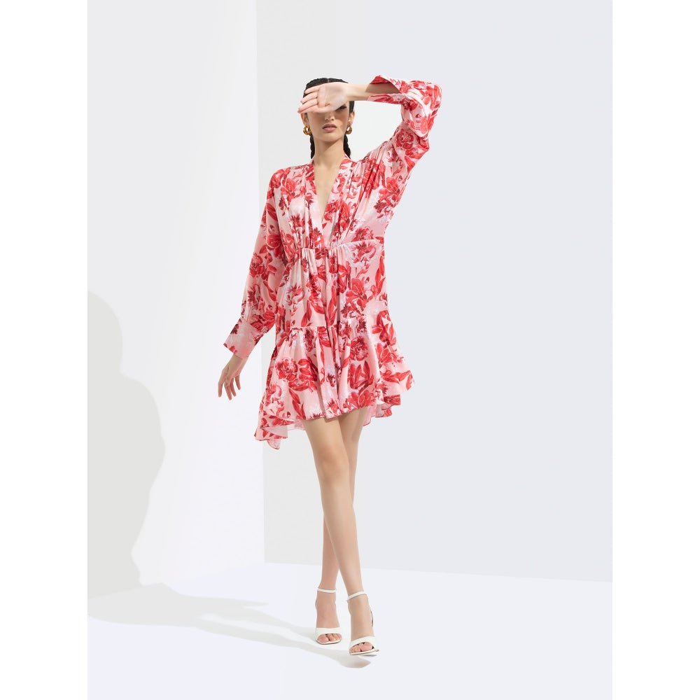 MANDIRA WIRK Mirrai Printed Dress Red