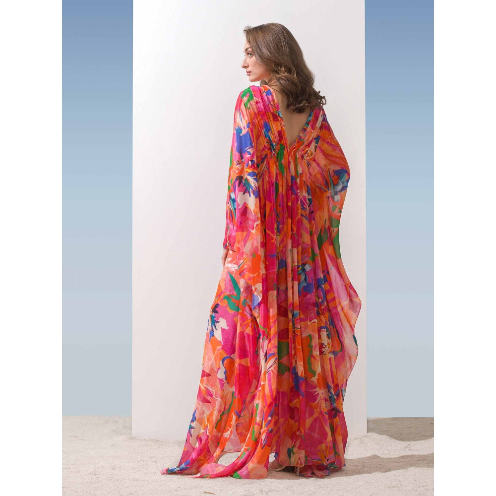 MANDIRA WIRK Printed Kaftan Dress with Side Slit