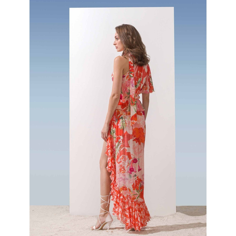 MANDIRA WIRK Waterfall Frill Bottom Dress