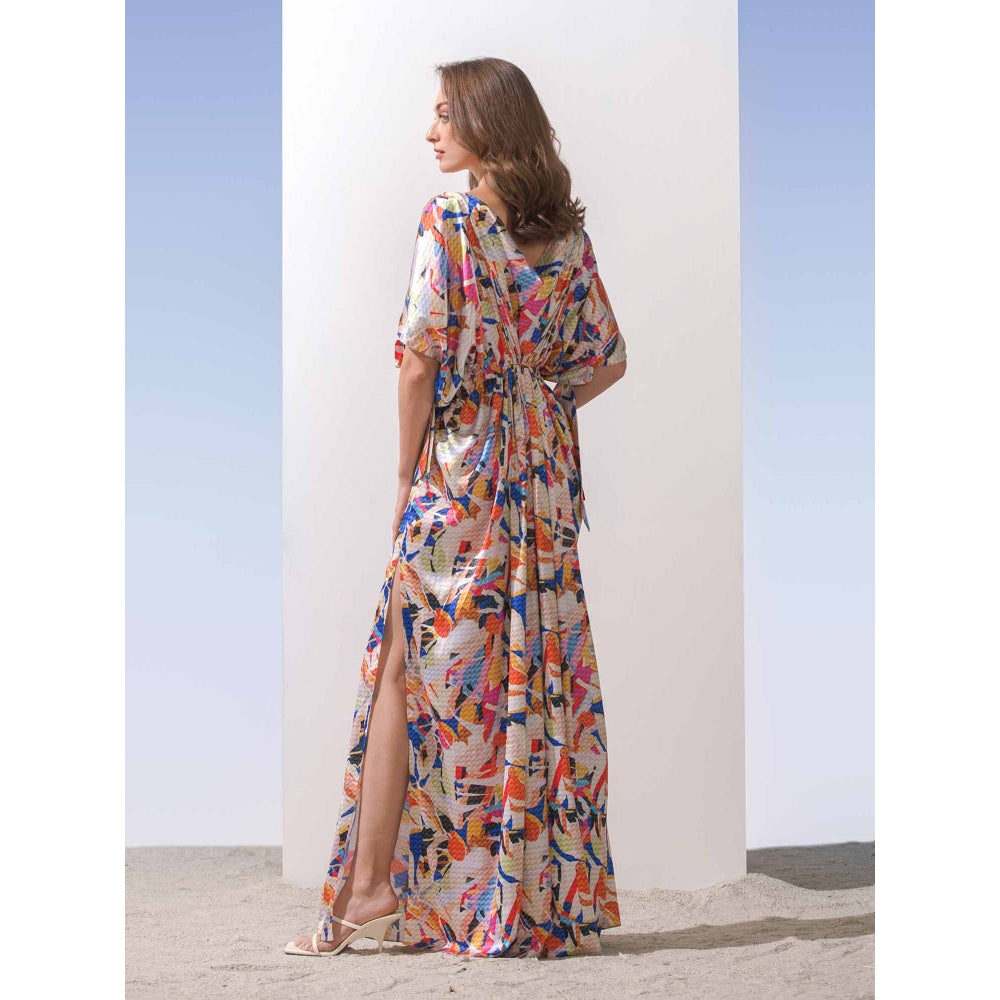 MANDIRA WIRK Geometric Kaftan with Cowl Neckline