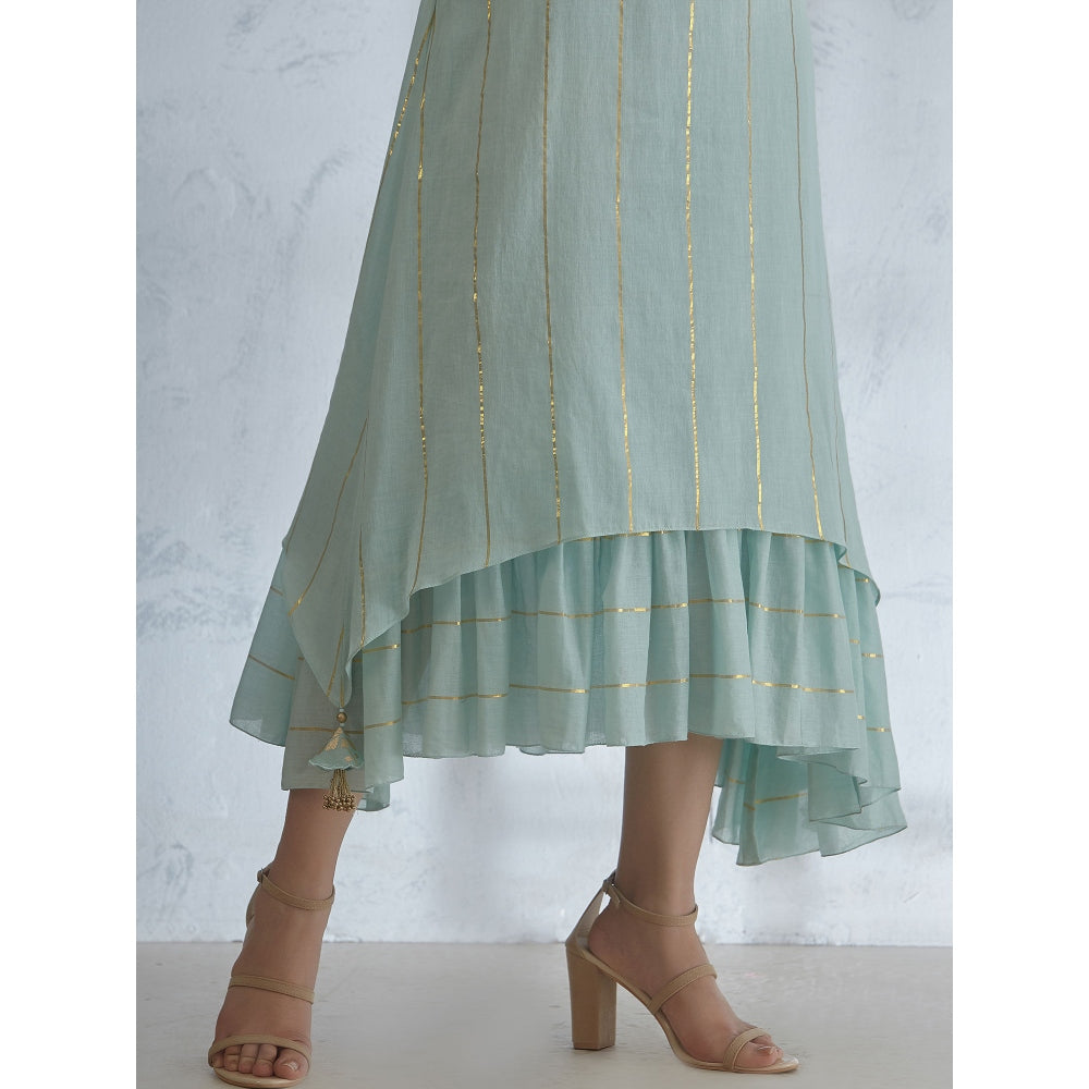 Mandira Wirk Symmetric Pleated Dress With Tassel Detail