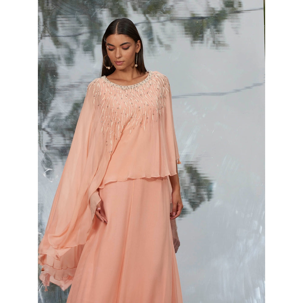 Mandira Wirk Embroidered Layered Kaftan Dress