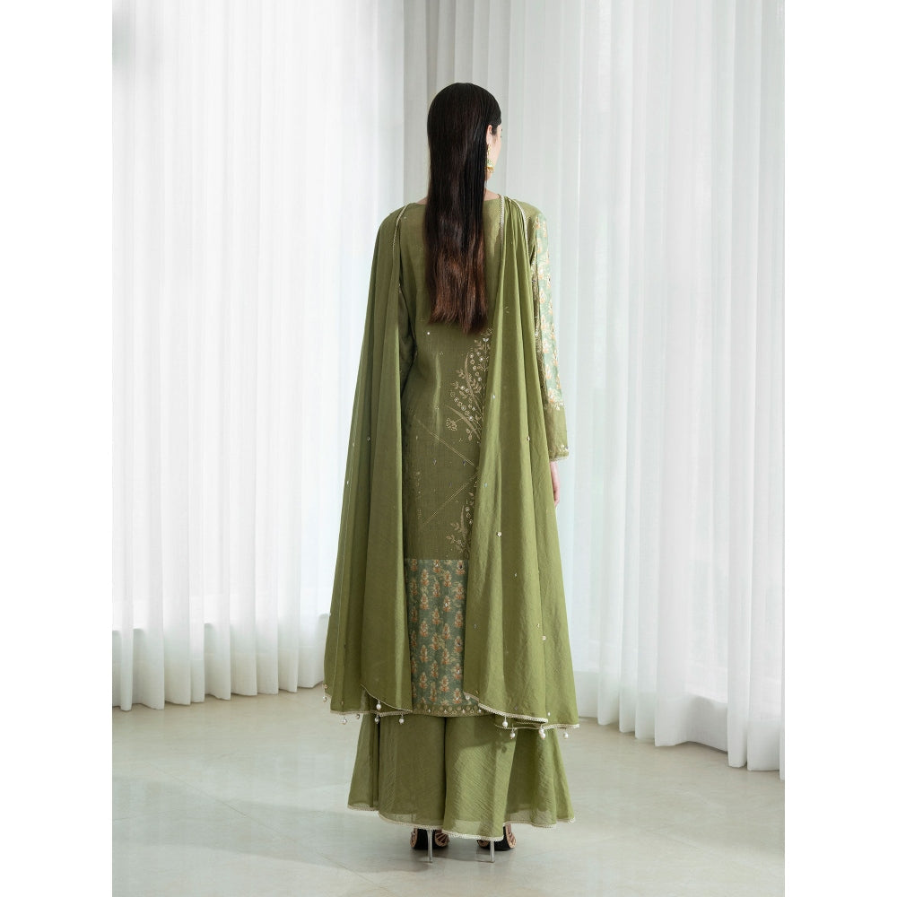 Mandira Wirk Olive Kurta (Set of 3)