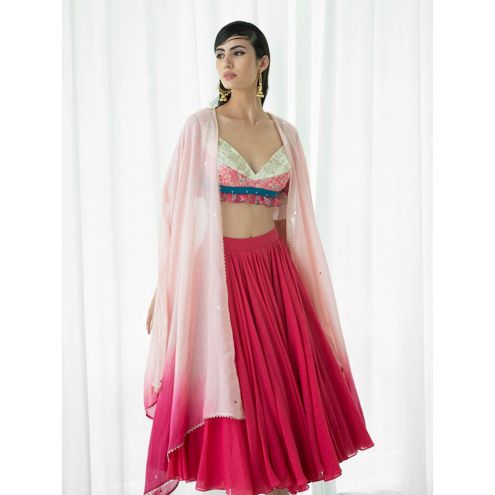 Mandira Wirk Multi-Colour Lehnga (Set of 3)