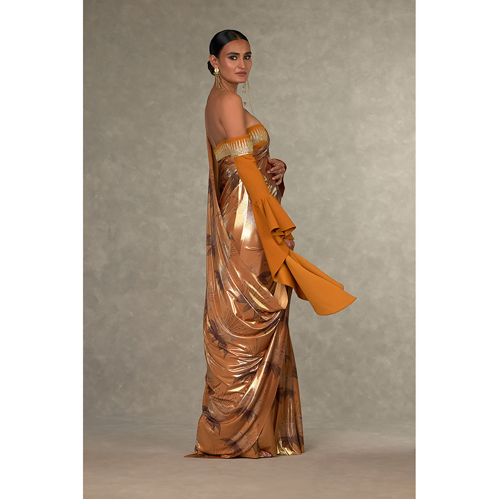 Masaba Ochre Masakali Saree with Stitched Blouse