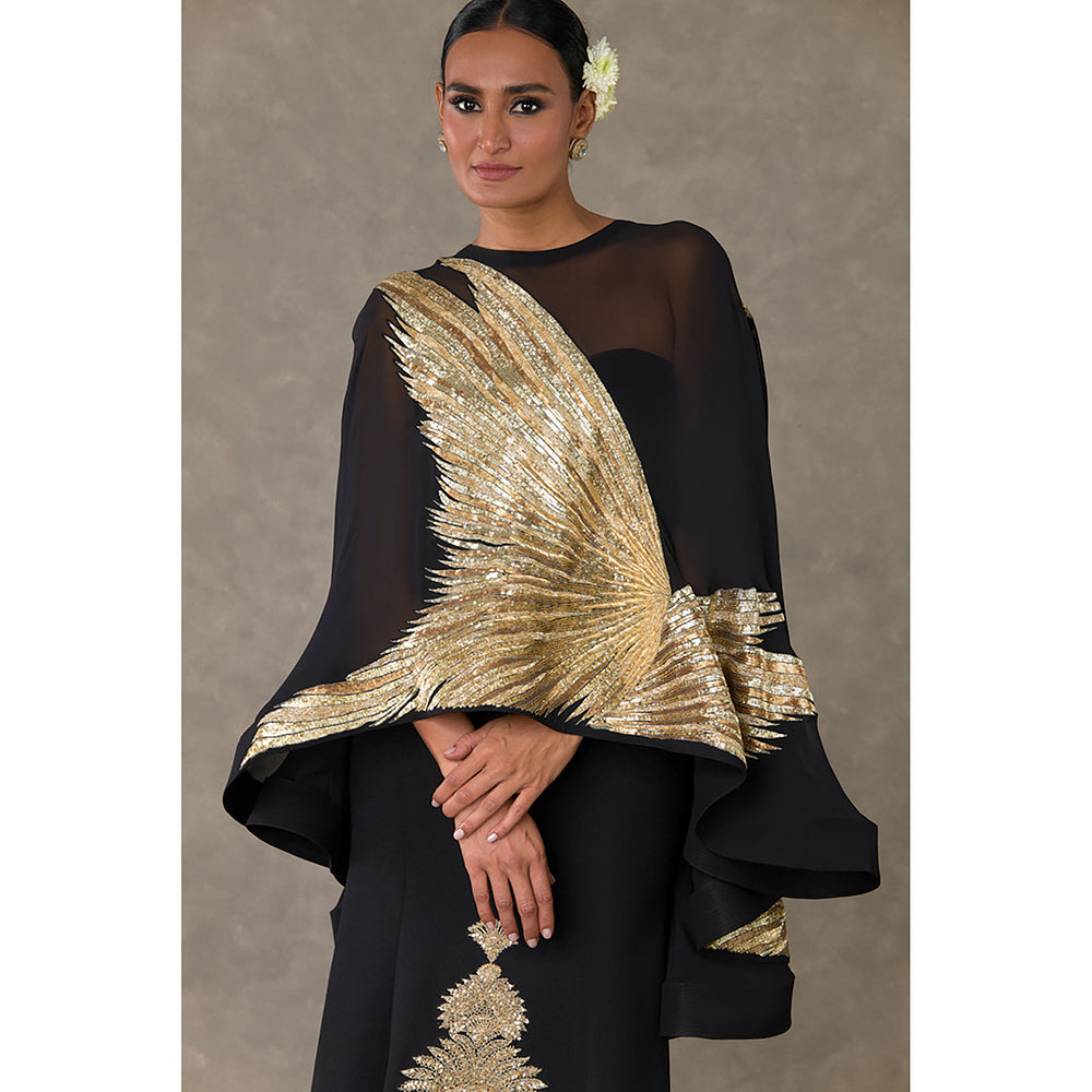 Masaba Black Son-Chidiya Cape & Gown (Set of 2)