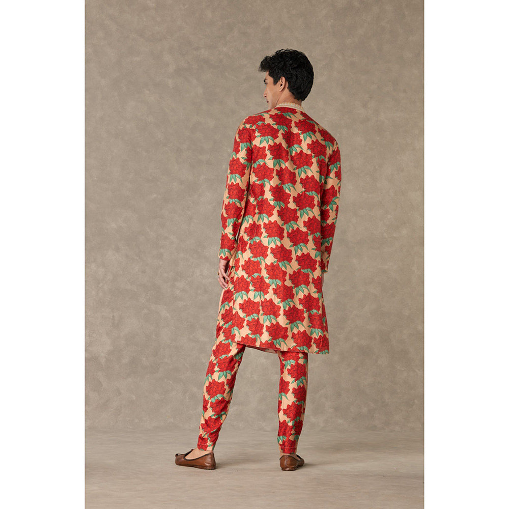 Masaba Salmon Candy Swirl Floral Kurta