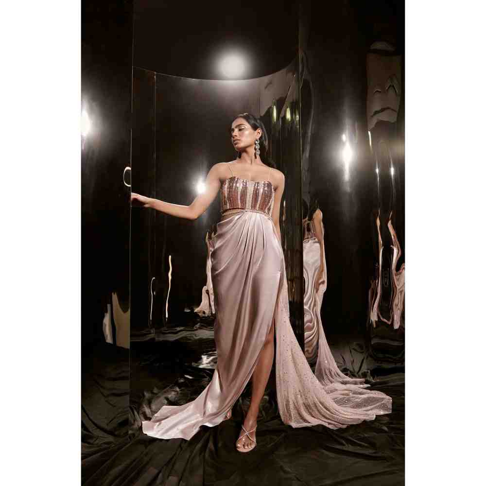 sachin and babi light blue dress Nude Wedding Dresses & Gowns丨Azazie main image 1