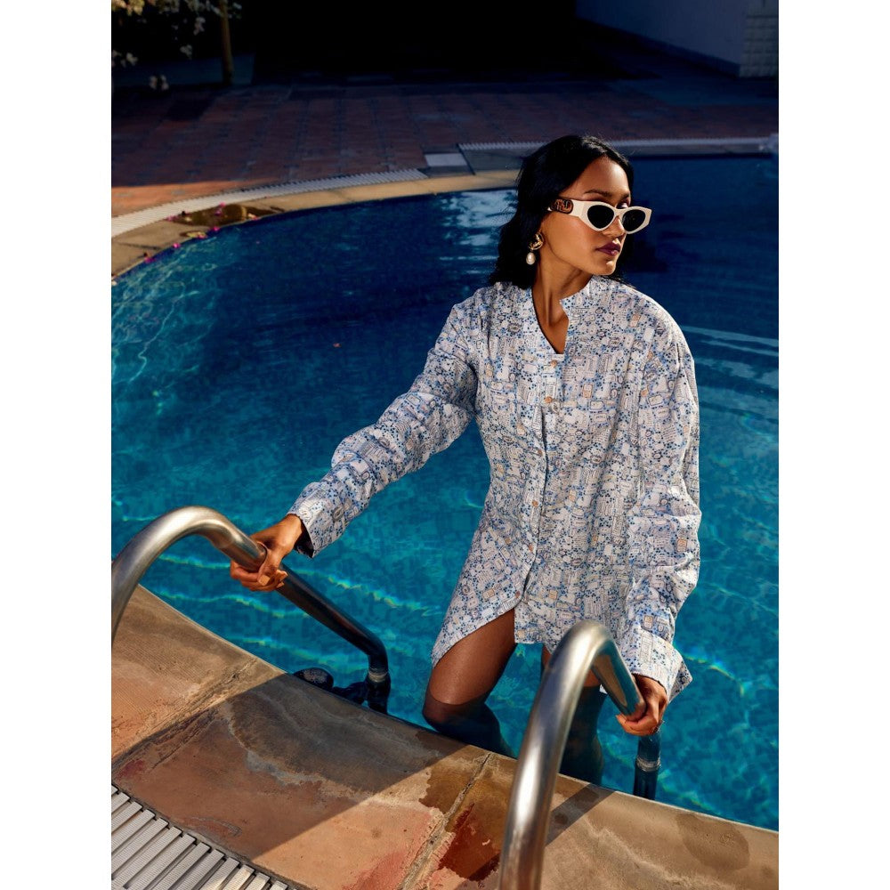 MEDHA BATRA Multi-Color Printed Assymetrical Shirt