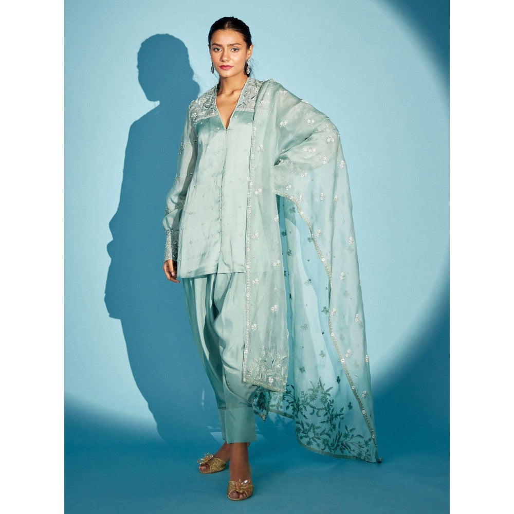 Medha Batra Sea Foam Green Dhoti (Set of 3)