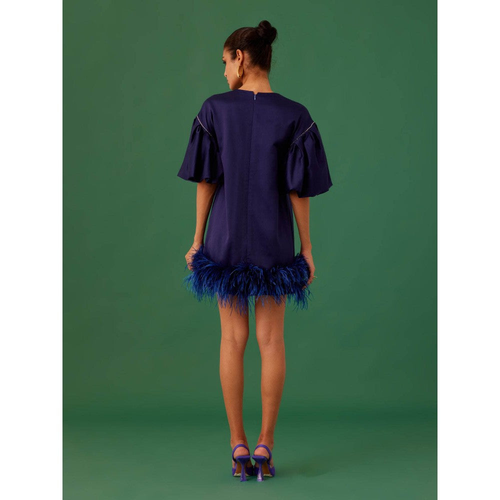 Medha Batra Navy Blue Mini Dress