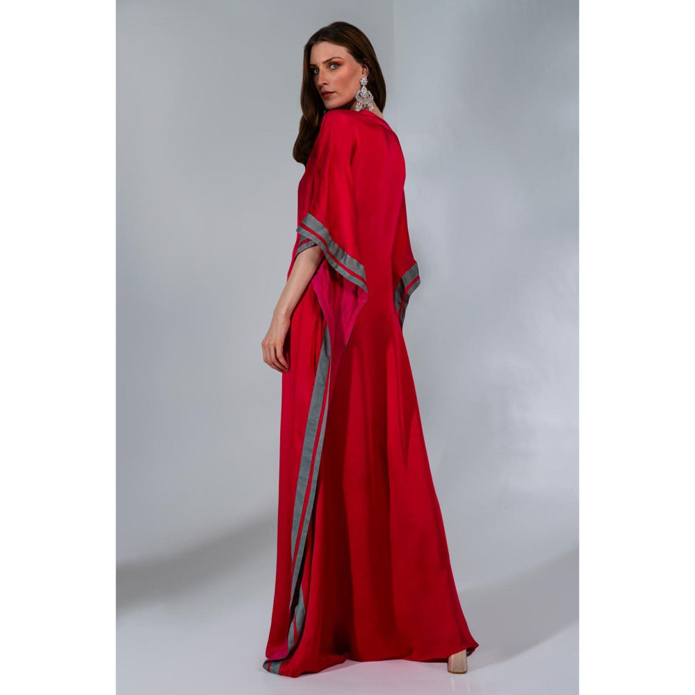 Neha Khullar Red Kaftan In Modal Satin