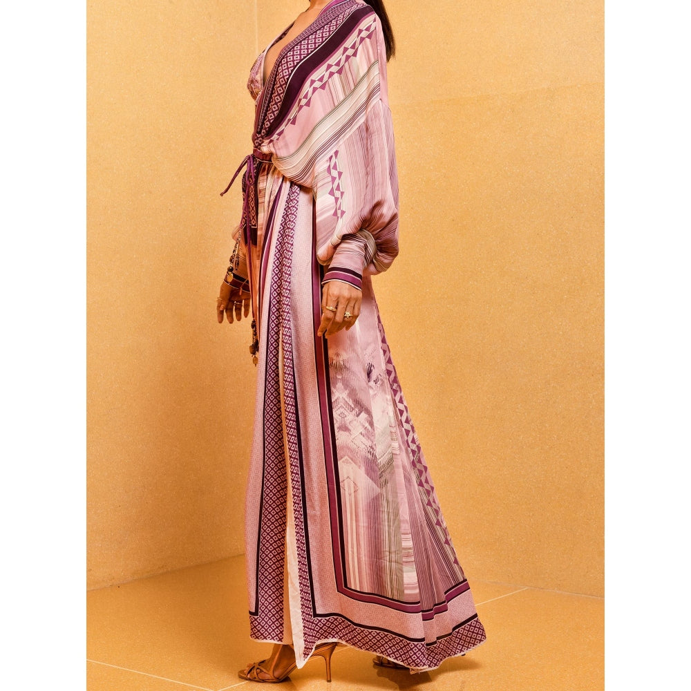 Nikita Mhaisalkar Lilac Floss Print Kaftan