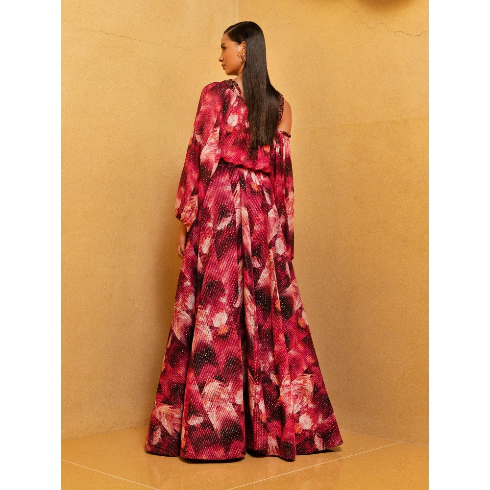 Nikita Mhaisalkar Magenta Trippy Print Top