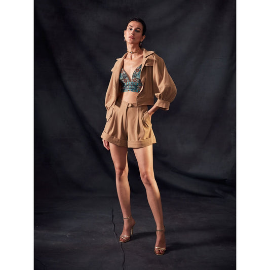 Nikita Mhaisalkar Beige Jacket