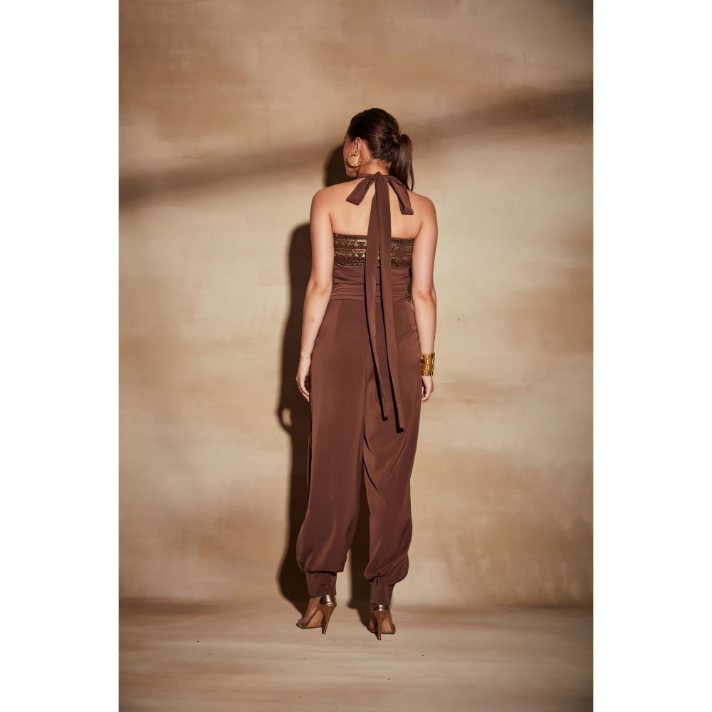 Nikita Mhaisalkar Gold Tube with Aged Embroidery