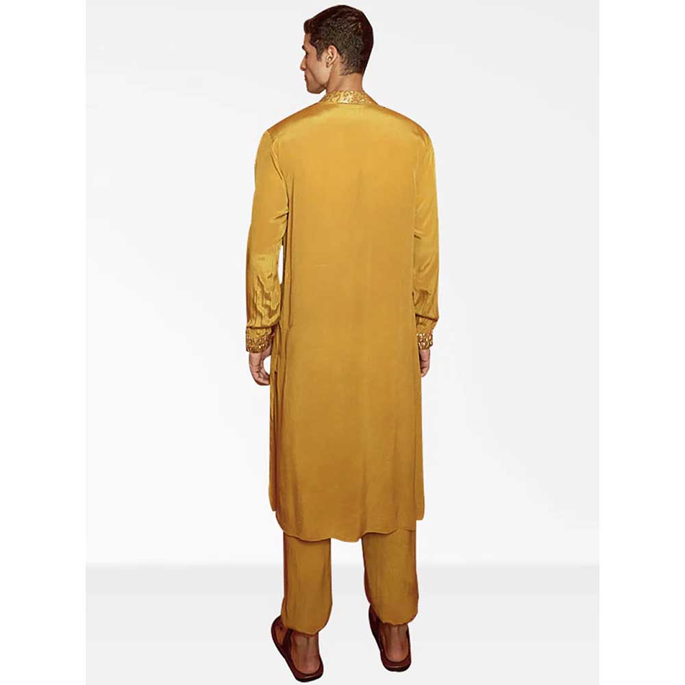 Nirmooha Mustard Kurta with Pants and Cuff detailing