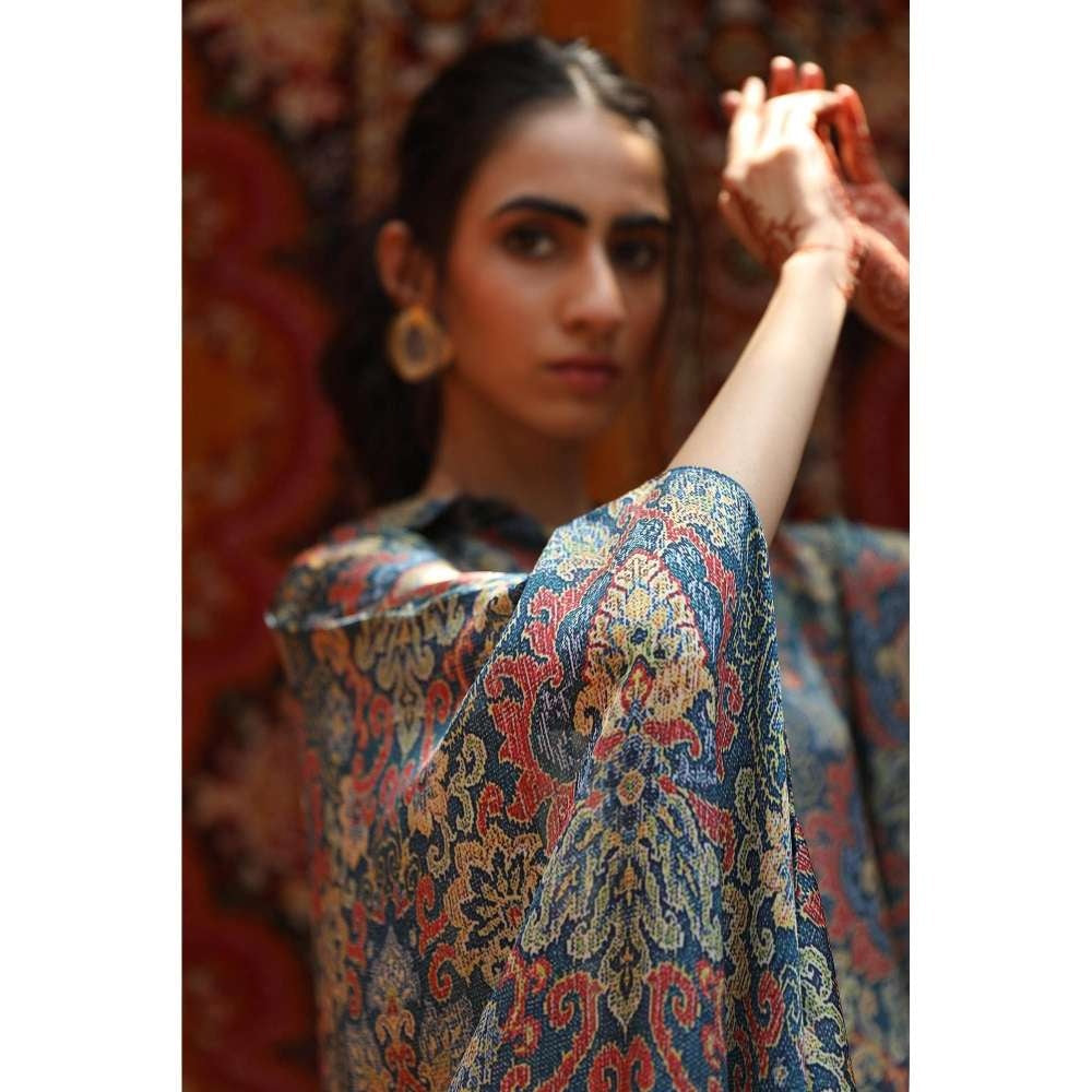 NORN Blue Atlas Drape Top