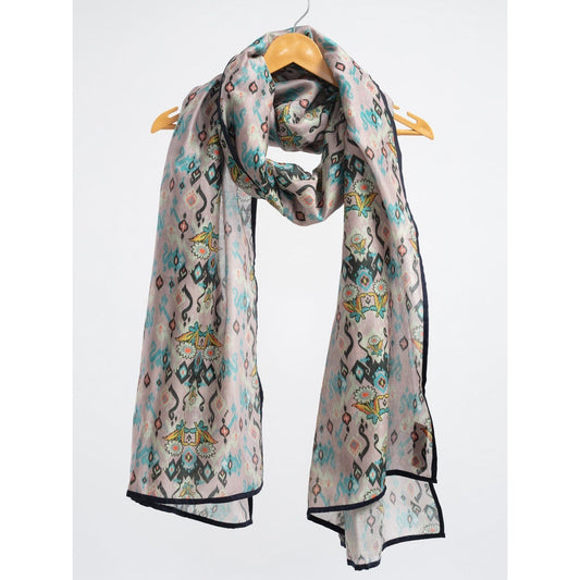 PS Accessories by Payal Singhal Payal Singhal Pink Ikat Love Scarf With Pink Piping