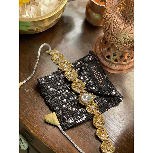 RAISHAA Gold Kundan Stone Tulip Rakhi