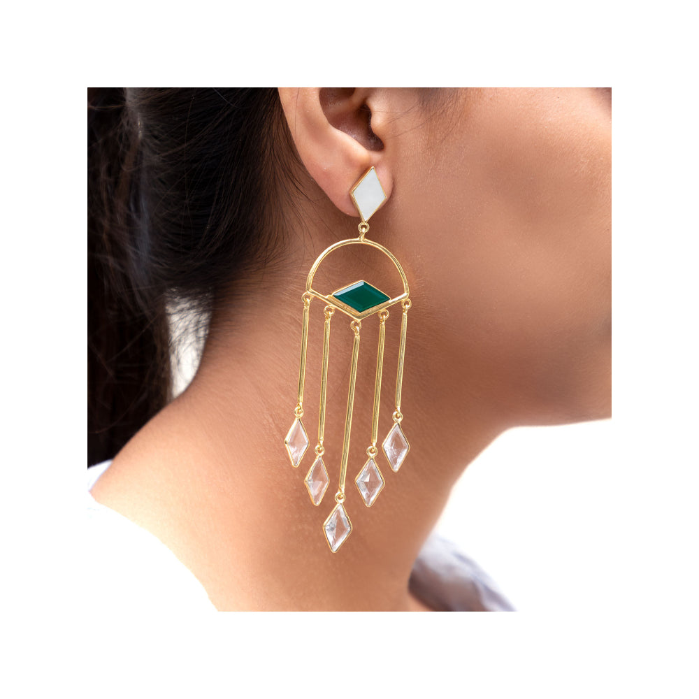VARNIKA ARORA Alexandria Green Earrings