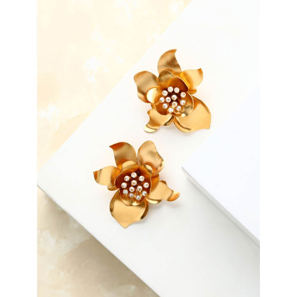 Suhani Pittie White 22k Gold Plated Earrings