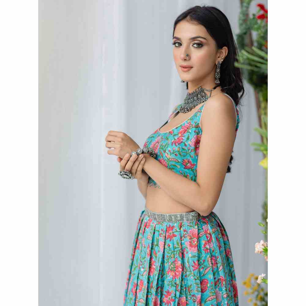 Old Marigold Dahlia Lehenga Set (Set of 3)