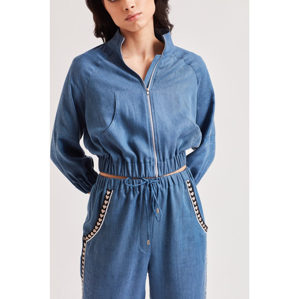 Our Love Love Denim Blue Bomber Jacket